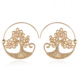 Europe and the United States simple fashion tree charm gold earring jewelry