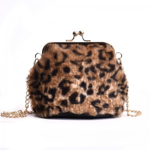 Newest leopard Faux Fur Cross Body Bag Shoulder Bag Long Strip Bag