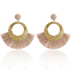 New Fan Shaped Tassel Earrings Drops Chandelier Fringed Earrings Jewelry