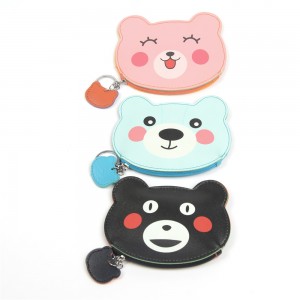 WENZHE Cartoon Animal Bear PU Leather Kids Coin Purses