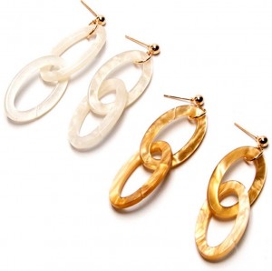 Fashion jewelry amber color acrylic circle drop statement earrings