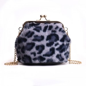 Newest leopard Faux Fur Cross Body Bag Shoulder Bag Long Strip Bag