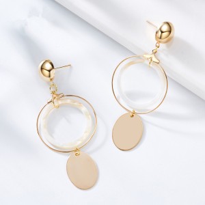 Latest Style Gold Plated Circle Earrings European and American Popular Gold Earrings Designs For Girls