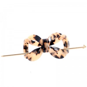 Hot Selling Acetates Tortoise Shell Bowknot pins Clips Hair Forks Accessories For Women Girls