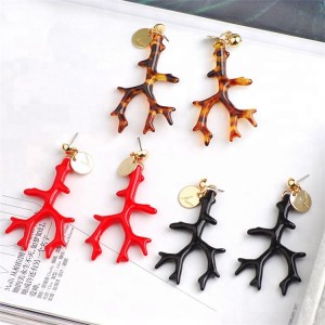 High Quality Customized Cellulose Acetate Jewelry Hollow Tree of Life Pendant Acrylic Acetate Earrings For Women