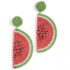 WenZhe Popular Creative Watermelon Design Beads Earrings For Summer Beach