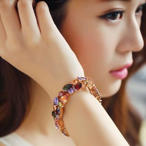 Rose color gold zircon girl bracelet new bracelet multi-layer jewelry