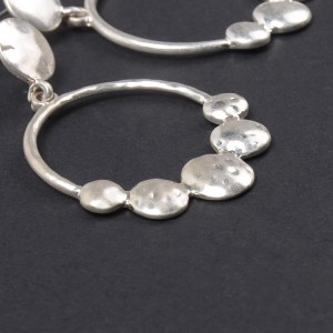 New Arrival Silver Plated Geometric Circle Drop Earring