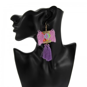 Wholesale Fashion Jhumka Tassel Earrings Handmade Embroidery Bridal Earrings For Women