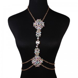 WENZHE Wholesale Fashion Jewelry Body Chain Chic Crystal Necklaces For Women