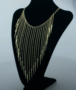 European and American fashion necklace exaggerated spiked rivet fringed necklace collar foreign trade punk jewelry