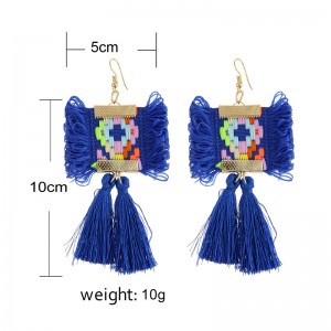 Wholesale Fashion Jhumka Tassel Earrings Handmade Embroidery Bridal Earrings For Women