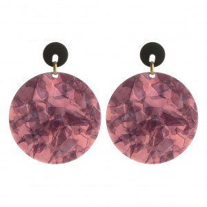 WENZHE Newest Style Texture Acrylic Geometric Round Drop Earrings