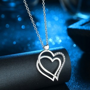 S925 silver necklace female European and American love pendant necklace