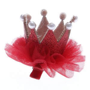 Fashion European and American Style Lace Solid Crown Princess Hairpin Children Hair Clips