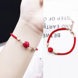 2019 new lucky gold and titanium steel red rope bracelet