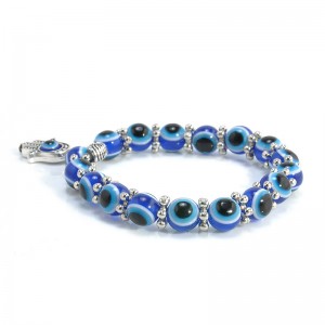 Wholesale Custom Evil Eye Beaded Bracelet Charm Hand Pendant Turkish Eye Bracelet