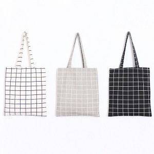 Factory wholesale small fresh Sen manual cotton and linen hand bag simple plaid student diagonal bag