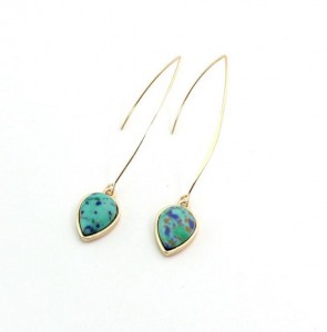 Best Selling Fashion Design Natural Multi Color Hanging Stone Earring