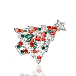 WENZHE Christmas Brooch Creative Gift Set Diamond Brooch Beautiful Christmas Tree Suit Brooch Accessories