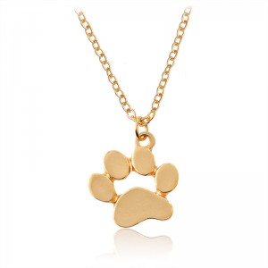 New Arrival Cat Dog Paw Print Animal Necklace Women Pendant Long Cute Necklace