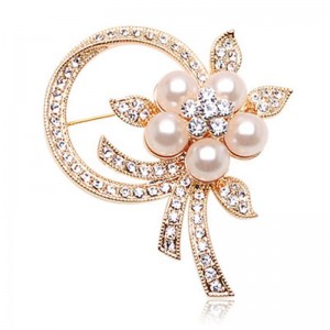 Europe and the United States women’s jewelry high-grade rhinestone brooch combination pin creative sweater clothing accessories
