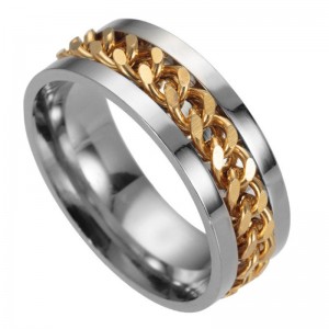 Men’s Titanium Steel Chain Rotating Ring Cross-border Jewelry