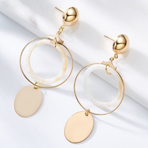 Latest Style Gold Plated Circle Earrings European and American Popular Gold Earrings Designs For Girls