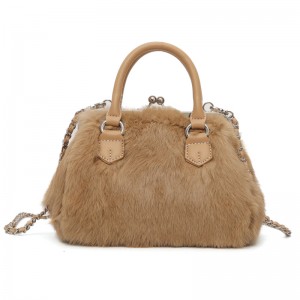 Newest Style Luxury Real Rabbit Fur Women Handbag Tote Bag