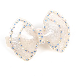 WENZHE Hot Acrylic Hairpin Rhinestone White Bowknot Hair Clips Accessories For Girls