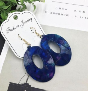 Holiday party jewelry hollow oval acrylic hook earrings