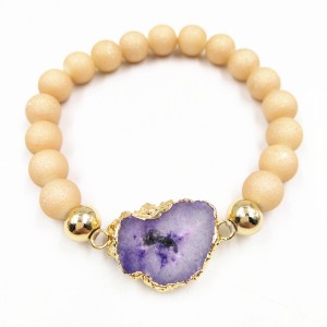 Fashion jewelry Irregular Natural Stone Druzy Frosted Beaded Bracelet For Women