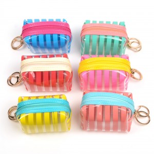 WENZHE Custom PVC Material Women Key Ring Coin Purses