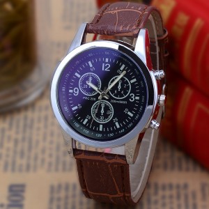 Blu-ray glass leather men’s watch