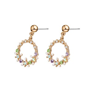 Fashion Needle Temperament Color Wreath Earrings Small Fresh