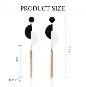 Simple geometry acrylic earrings designs women long tassel earrings
