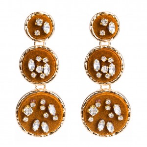 Boho style velvet earrings fashion earring designs new model crystal earrings