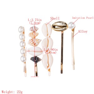 WENZHE Latest Fashion Sea Beach Style Pearl Shell Hairpin Sets