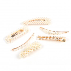 WENZHE Fashion Sweet Korean Style Full Pearls Hair Clips Hairpins Alloy BB Hairgrip Girls Hair Accessories