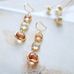 Round shape crystal dangly ear jewelry pendant earring large artificial zircon pendant earring for women