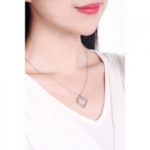 S925 silver necklace female European and American love pendant necklace