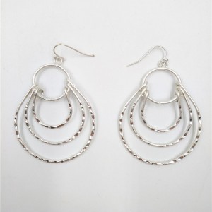 Latest Europe Design Silver Metal Earring Muti Circle Dangle Earring