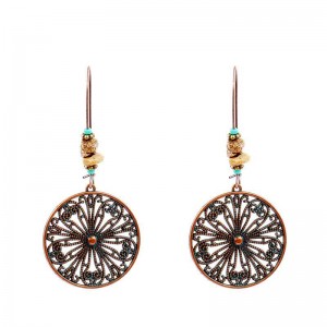 Popular openwork alloy earrings vintage hoop earrings jewelry for women