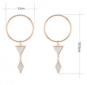 24K Gold Exaggerating Circle Modern Minimalist Geometric Earrings Women