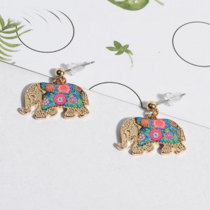 New trend delicate alloy enamel jewelry women elephant earrings