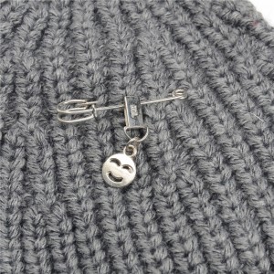 WENZHE Plain Beanie Knit Cap Warm Winter Custom Pin Smiley Face Beanie Hat