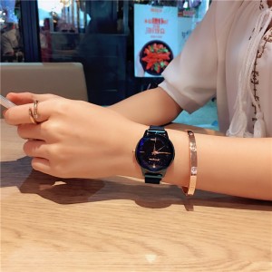 Fashionable wrist strap geneva quartz luxury women watch