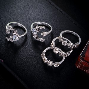 Europe and America Bohemian 5 piece set diamond set ring