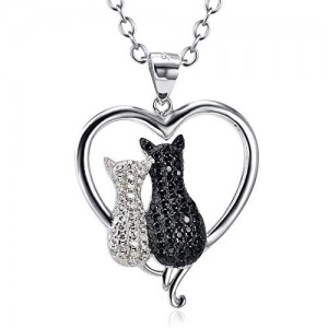 Sterling Silver 925 Cubic Cat jewelry Pendant Necklace