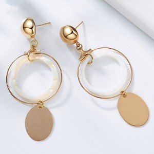 Latest Style Gold Plated Circle Earrings European and American Popular Gold Earrings Designs For Girls